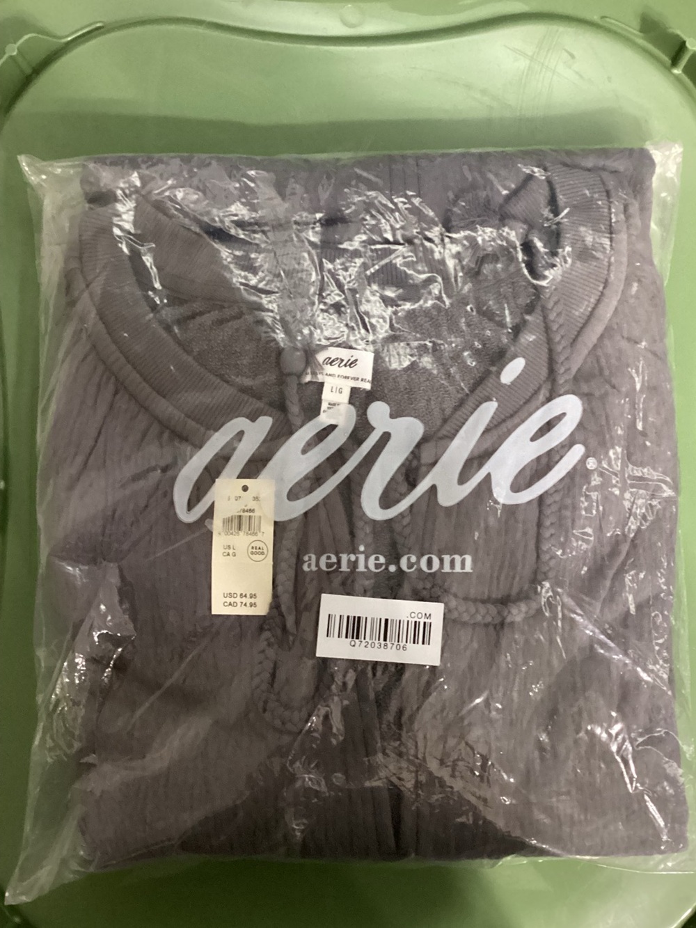 Aerie Shell Grey Easy Street Sweatshirt Women’s Large